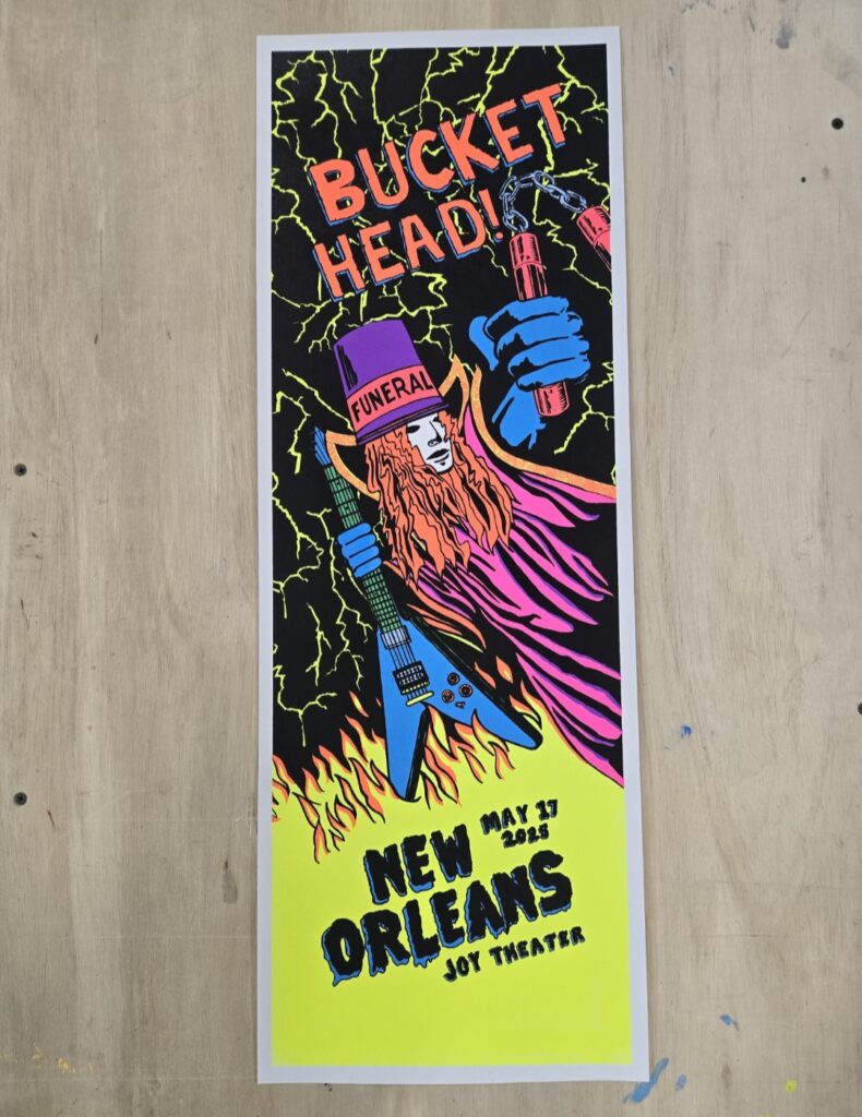 David Paris – Buckethead New Orleans Flocked Print – Nonexistent